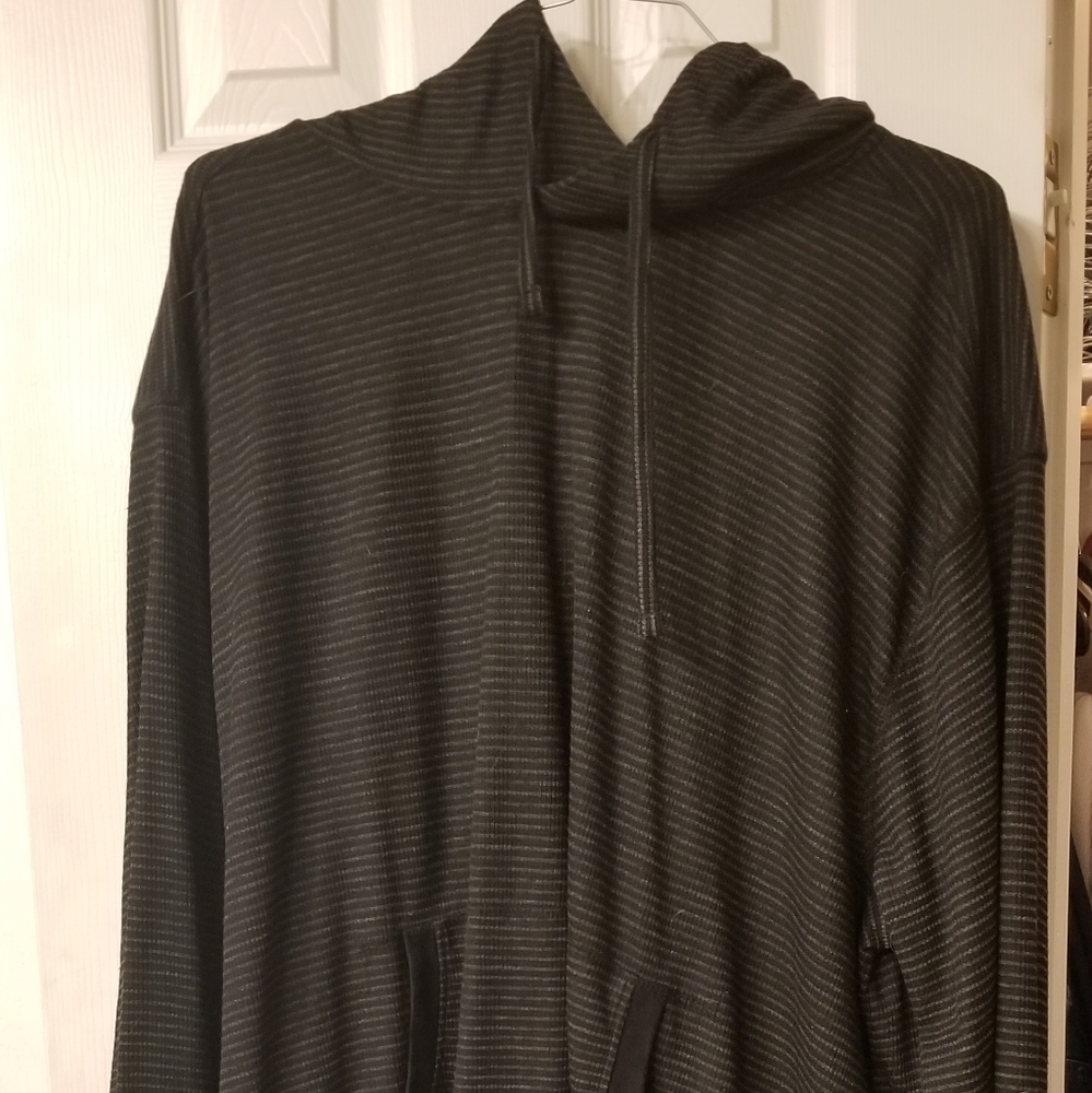 Mens black striped hoodie